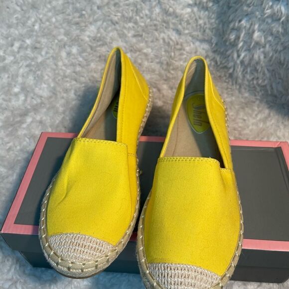 NIB Sheln yellow canvas Espadrilles slip on flats Size 10 - Picture 5 of 7